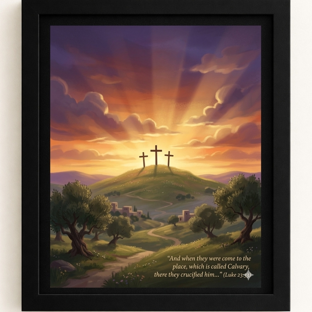 A.I. Jesus Resurrection Art Print 8x10 in Frame